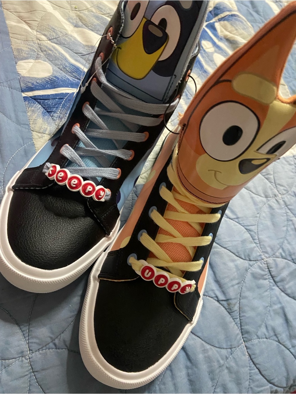 DISNEY High Top BLUEY & BINGO Faux Leather Sneakers